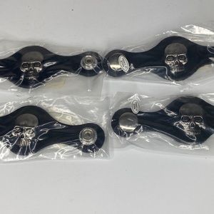 Leather Vest Extenders -  Skulls lot of 4